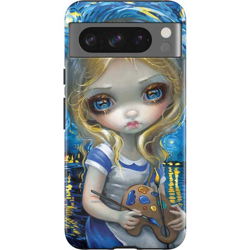 Artist Alice in Van Gogh Starry Night by Jasmine Becket-Griffith Pixel Cases
